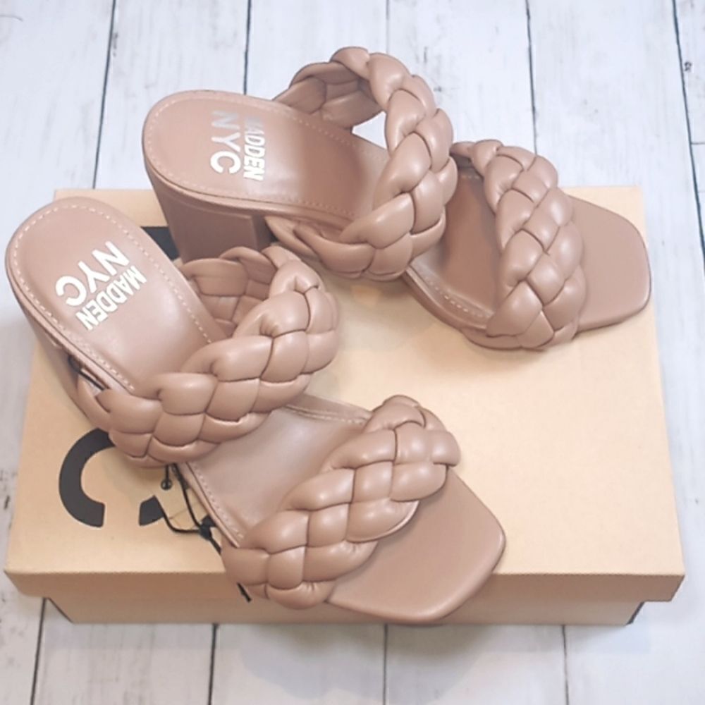 Womens Braided Dress Up Block Heeled Shoes Size 7 - Picture 2 of 10